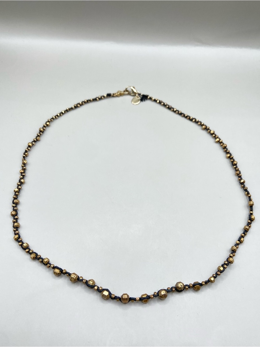Chan Luu Gold Tone Bronze Bead Braided Necklace